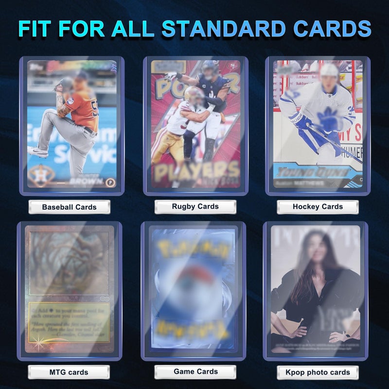 Btlwpy 400 Card Sleeves Top Loaders for Cards 3""X4"" Baseball Card Protectors Premium Toploaders for Cards Hard Plastic Card Holder for Trading Sports Football Game Cards (200 Hard Sleeves+200 Penny Sleeves) - Image 5